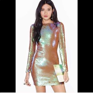 Sequin Dress Gold Iridescent